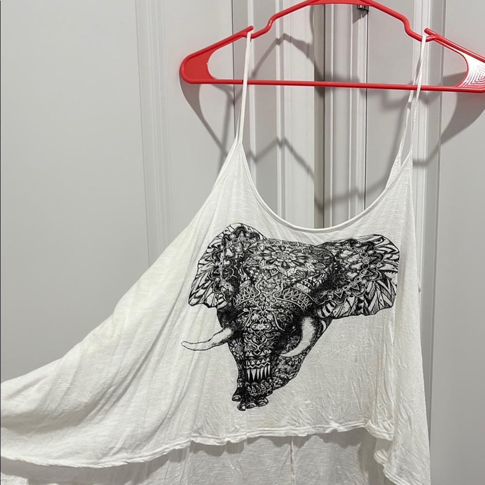 White Elephant Print Women's Crop Top